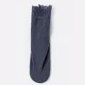Thermo Warme Lange Sokken Donkerblauw Met Kanten Rand Dikke Winter Vrouwen Model Variant - Blauw