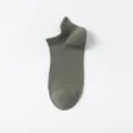 Men's mesh breathable short socks, summer ankle socks with pull tab, grey green. - One Size / Army Green