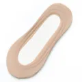 Women ice silk invisible boat socks, skin color, anti slip design for summer low cut shoes. - One Size 35-39 / Coffee Color