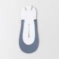 Women strap boat socks invisible shallow mouth summer thin cotton socks gray blue color - Blue