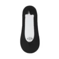 Black ice silk invisible no-show socks for women, cooling low-cut thin cotton bottom anti-slip - Round Mouth Style / Black