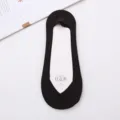 Schwarze Eisseide Füßlinge für Damen, Sommer dünne flache unsichtbare Socken mit Baumwollboden. - Einheitsgröße / Schwarz