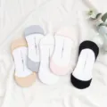 Sommer dünne Baumwolle Vorfuß unsichtbare Socken rutschfeste Zehensocken 5er Set - Einheitsgröße / Hautfarben