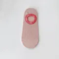 Pink low-cut invisible boat socks for women, breathable summer thin cotton sock variant. - One Size 35-42 (Unisex) / Pink - Red Cuff