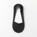 Damen Sommer Dünne Eisseide Füßlinge Anti-Rutsch Unsichtbare Socken Schwarz Basic Stil - Breite Übergröße 39-44 / Schwarz