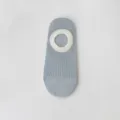 Women's shallow invisible boat socks, anti-slip light summer cotton sock variant in light blue. - One Size 35-42 (Unisex) / Blue - White Cuff