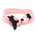 Minimalistisches rosa gewebtes Kordelarmband Walfischschwanz Ozean Stil Paar Schmuck - Rosa und Schwarzer Walschwanz