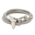 Graues Milan-Kordel Armband mit schickem silberfarbenem Walflosse-Anhänger für den Alltag. - Grau Mit Silbernem Walschwanz