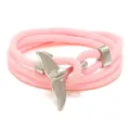 Rosa geflochtenes Armband mit silbernem Walflosse Anhänger Ozean Stil Damenschmuck Alltag - Rosa und Silberner Walschwanz