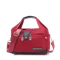 Bolso cruzado informal de nylon rojo para mujer, bolso grande con bolsillos con cremallera. - Rojo