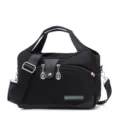 Women nylon shoulder crossbody bag large capacity casual black handbag with top handle 2025 - Black