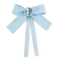 Süße hellblaue Haarschleife für Kinder mit Strasssteinen und Katzenmotiv, glitzernde Haarnadel. - Mustergröße - 20 mm / Hellblau