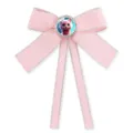 Rosa Schleife Haarklammer mit Strass und süßer Katze, großer Kleinkind Haarschmuck - Mustergröße - 20 mm / Rosa