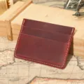 Vintage crazy horse lederen kaartenhouder minimalistische slanke portemonnee unisex. - Rood