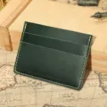 Donkergroene crazy horse lederen kaarthouder minimalistische retro creditcardhouder slim - Groen