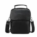 Bolso bandolera de cuero genuino para hombre bolsa de negocios gran capacidad negro 9.7 - L / Negro