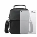 Bolso bandolera de cuero genuino para hombre mediano bolso mensajero de negocios - M / Negro