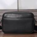 Borsa a tracolla in vera pelle da uomo borsa messenger nera compatta casual per uso quotidiano - Nero