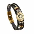 Pisces zodiac multi-layer braided leather bracelet vintage couple wristband accessory - Pisces / 22.5cm