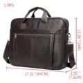 Borsa da lavoro da uomo in pelle marrone scuro, grande borsa a tracolla per computer portatile. - Stile 5013 / 17 Pollici (44cm) / Caffè