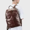 Herren Echtleder Rucksack Vintage Freizeit braun Reise Laptoptasche Schultasche - Öliges Kaffeebraun
