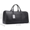 Borsa da viaggio in pelle nera weekender borsa per bagaglio a mano con manici robusti e capienti. - 6020 Nero (Grande 55 cm)