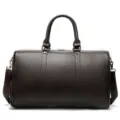 Borsa da viaggio in pelle marrone con tracolla per uomo e donna weekend fuori porta - Caffè (Lunghezza 44 cm)