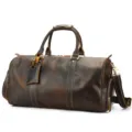 Echt Lederen Reistas Duffle Bag Retro Heren Bagage Grote Capaciteit Weekendtas - 50 cm * 24 cm * 25 cm / Donker Koffie