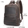 Zaino vintage in pelle di cavallo pazzo da uomo borsa da viaggio per affari vista principale - 2252 pelle Crazy Horse caffè
