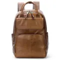 Zaino in pelle marrone, elegante borsa vintage grande capacità per viaggi e uso all'aperto - Marrone
