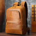 Vintage brown crazy horse leather backpack for men, premium cowhide travel laptop bag. - Series 2252 / Crazy Horse Brown