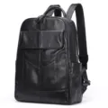 Zaino uomo in vera pelle nero grande capacita viaggio affari lavoro borsa porta pc - 8226 Nero