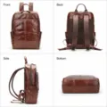 Zaino in vera pelle da uomo grande capacita vintage casual viaggio affari computer. - 9196 caffè