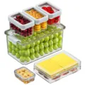 Transparente Kunststoff-Frischhaltedosen Set mit luftdichten Deckeln zur Aufbewahrung von Obst und Gemüse. - ZG-1298B / Transparent