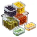 Transparente Kunststoff-Frischhaltedosen Set mit luftdichten Deckeln für Kühlschrank. - ZG-1298C / Transparent