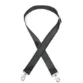 Courroie de sac de rechange en tissu noir avec mousquetons en métal et boucle pour sacs à main. - Noir