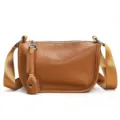 Donna vera pelle marrone borsa a tracolla casual borsa a spalla viaggio quotidiano. - Colore caramello