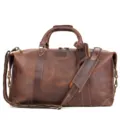 Borsa da viaggio vintage in vera pelle da uomo grande capacità weekend marrone - Stile 1133 (50cm) / Caffè