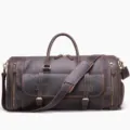 Borsa da viaggio in vera pelle vintage grande capacita uomo borsa a mano marrone scuro - Stile 1125 Grande (58cm) / Marrone scuro
