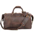Borsa da Viaggio Vintage in Pelle Crazy Horse Marrone Grande Capacità Uomo Nuovo - Stile 1133 (50cm) / Marrone scuro