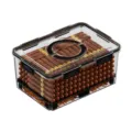 Clear plastic cigar humidor storage box with airtight seal and locking latches for cigars - ZG-123B (Large) / Black