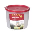 Runde Kunststoff Frischhaltebox mit rotem Deckel Kueche Vorratsbehaelter fuer Obst und Gemuese - 2118XL / Dunkelrot