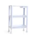 White plastic 3-tier storage shelf utility cart for kitchen bathroom organization. - 700-3 / White