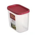 Plastic food storage container with red lid airtight kitchen organizer for fridge fresh food - 2116L / Dark Red