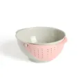 PP plastic kitchen draining basket, multi-color fruit vegetable colander washing bowl. - White Pink