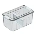 Transparente Kuehlschrank Aufbewahrungsbox mit Fachteiler Deckel fuer Kueche Obst und Gemuese - ZG-1298 / Transparent