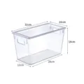 Clear plastic storage box desktop organizer for stationery snacks books kitchen and fridge items - 1186 with Lid - Small / Clear