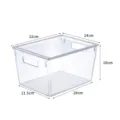 Clear plastic storage box desktop organizer container for home kitchen snacks stationery - 1187 with Lid - Medium / Clear