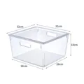 Clear plastic storage box with handles, transparent organizer bin for home and kitchen. - 1188 with Lid - Large / Clear