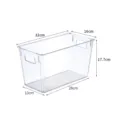 Clear plastic storage box with handles, perfect for desktop and kitchen organization. - 1186 without Lid - Small / Clear